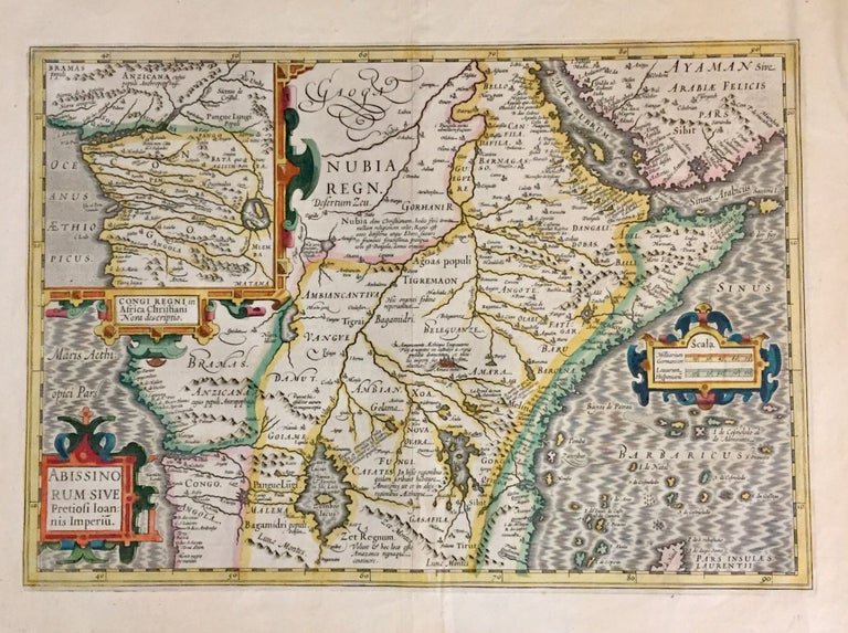Item #15890 Abissino Rum Sive Pretiosi Ioannis Imperiu (Map of Central Africa). Jodocus/Mercator Hondius, Gerard.