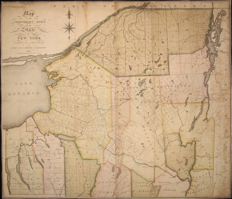 Item #15947 Map of the Northern Part of the State of New York Compiled from actual Survey by Amos Lay & Arthur J. Stansbury 1801. Amos Lay, Arthur Stansbury.