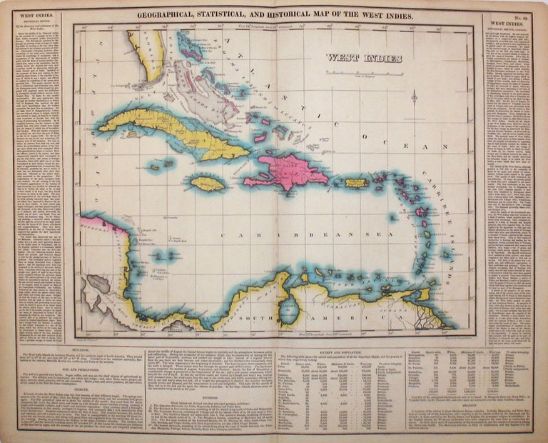 Item #15964 Geographical, Statistical, and Historical Map of the West Indies. West Indies, Henry Carey, Isaac Lea.
