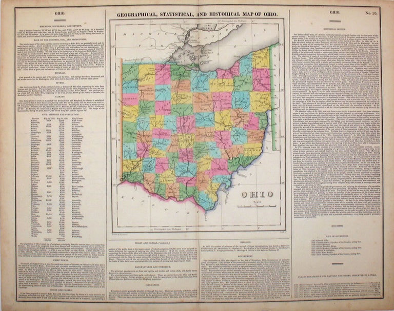 Item #15966 Geographical, Statistical, and Historical Map of Ohio. Ohio, Henry Carey, Isaac Lea.