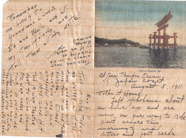 Item #16022 American letter describing visit to Japan, 1911. Japan.