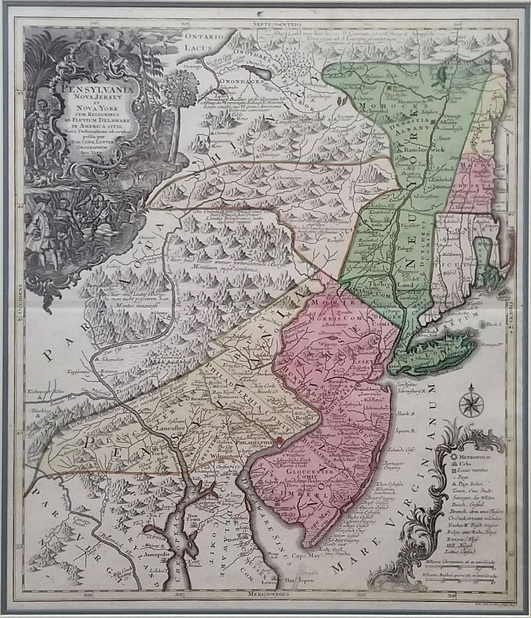 Item #16195 Pensylvania Nova Jersey et Nova York cum Regionibus ad Fluvium Delaware in America Sitis. Tobias Lotter.