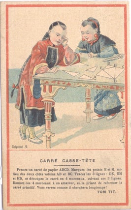 Item #16223 Carre Casse-Tete. China, Paris High Life Tailor Montmartre