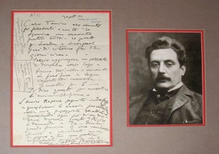 Item #16276 ALS & photographic portrait of Giacomo Puccini. Giacomo Puccini