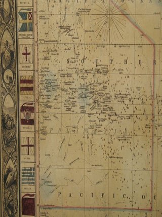 Map of the World on Mercators Projection. New York 1845. Geographical Part engraved by John M. Atwood, NY.