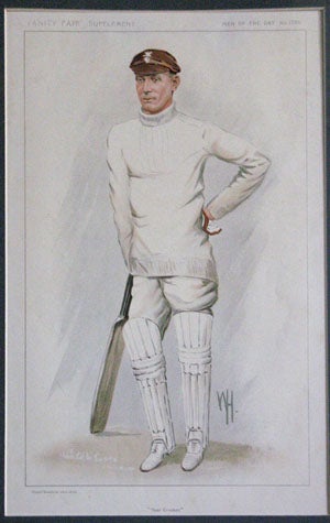 Item #16545 "Test Cricket". J. B. Hobbs. Vanity Fair Supplement. Men of the Day. No. 2283. Cricket.