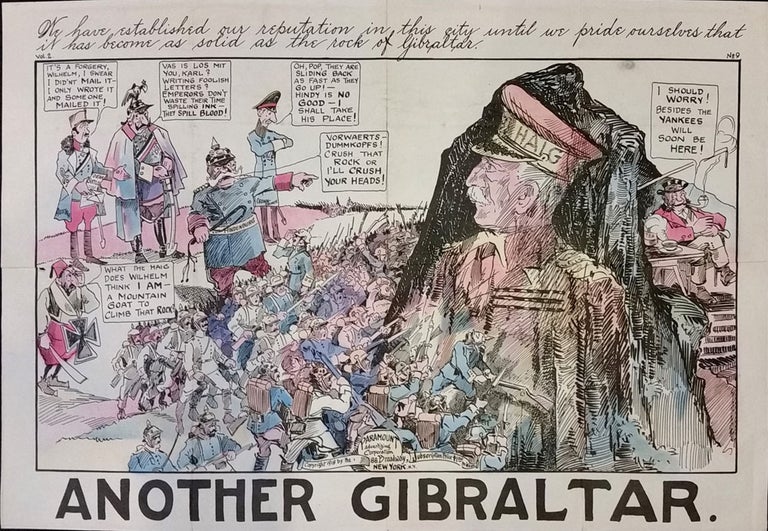 Item #16560 Another Gibraltar. We have established our reputation in this city until we pride ourselves that it has become as solid as the rock of Gibraltar. World War I. Poster.