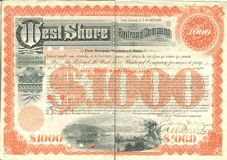 Item #16584 West Shore Railroad Company (Hudson River). First Mortgage Guaranteed Bond, Issued...