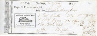 Item #16637 Receipt for foods transported on the Steamboat William Young (out of Newburgh, NY),...