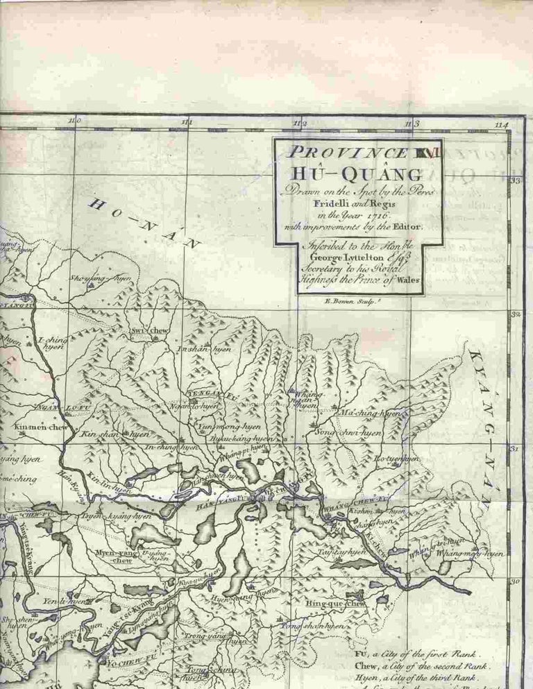 Item #16707 Province VI Hu-Quang Drawn on the Spot by the Peres Fridelli and Regis in the Year 1716... From "A Description of the Empire of China and Chinese-Tartary,..." China, Jean Baptiste Du Halde.
