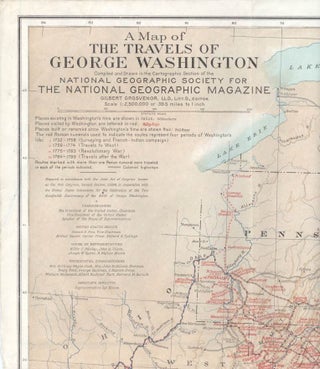 Item #16755 A Map of the Travels of George Washington. Gilbert Hovey Grosvenor