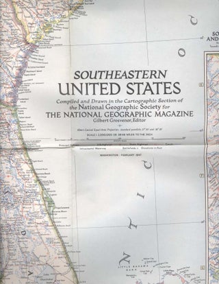 Item #16759 Map of Southeastern United States. Gilbert Hovey Grosvenor