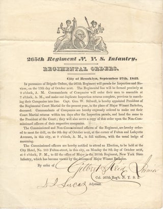 Item #16794 Regimental Orders, 265th Regiment New York State Infantry