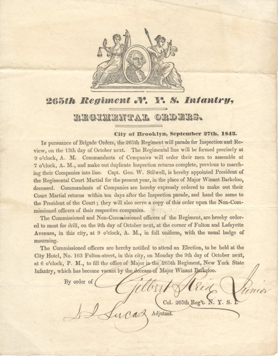 Item #16794 Regimental Orders, 265th Regiment New York State Infantry.