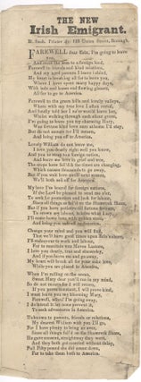 Item #16798 The New Irish Emigrant (Broadside Ballad