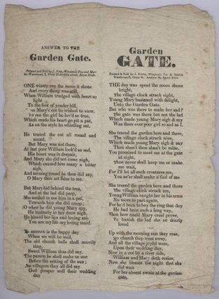 Item #16814 Garden Gate and Answer to the Garden Gate (Broadside Ballad
