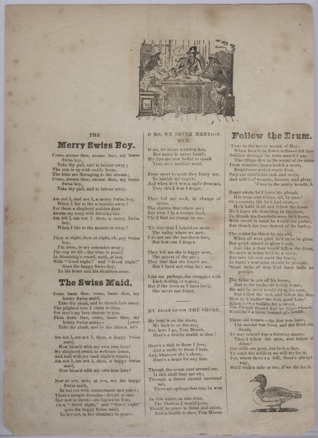 Item #16817 The Merry Swiss Boy (Broadside Ballad).