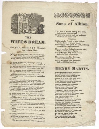 Item #16832 The Wife's Dream. Broadside Ballad