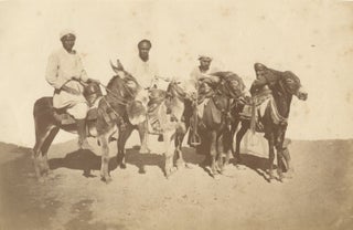Item #16859 Photograph of Four Bedouins on Donkeys, Suez, 1870