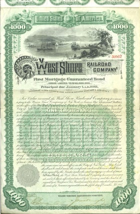 Item #16899 West Shore Railroad Company (Hudson River). First Mortgage Guaranteed Bond, Issued...