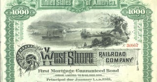 West Shore Railroad Company (Hudson River). First Mortgage Guaranteed Bond, Issued $1,000.00.