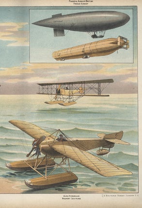 Item #16940 Aeroplanes and Airships Color Poster. Aviation