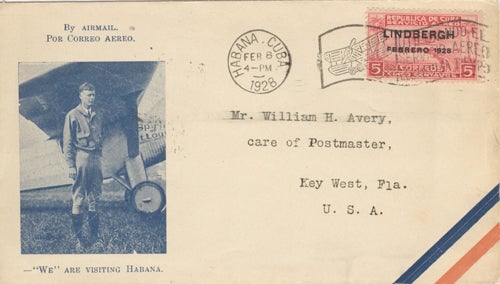Item #16953 Charles Lindbergh Airmail Postal Cover.