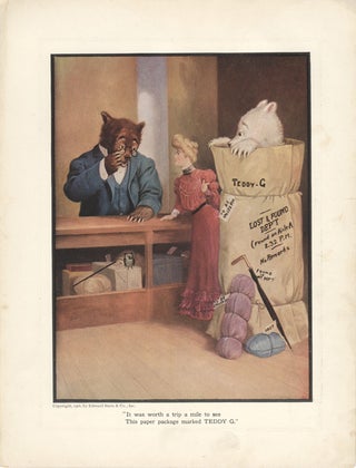 Item #16987 The Roosevelt Bears at the Post Office (Color Print). V. Floyd Campbell