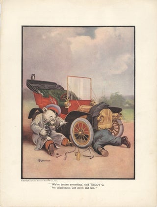 Item #16990 The Roosevelt Bears Take an Automobile Ride (Color Print). V. Floyd Campbell