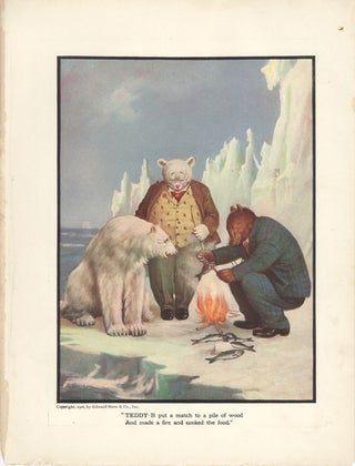 Item #16991 The Roosevelt Bears Share Dinner with a Polar Bear (Color Print). V. Floyd Campbell