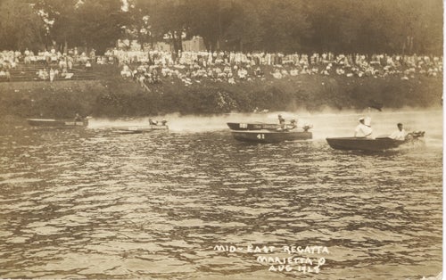 Item #17051 Real Photo Postcard Showing Mideast Regatta Race at Marietta, Georgia, August 1928.