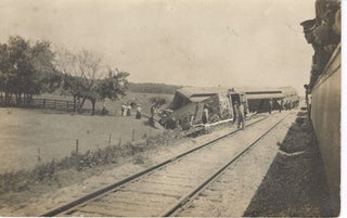 Item #17052 Real Photo Postcard Showing a Train Wreck