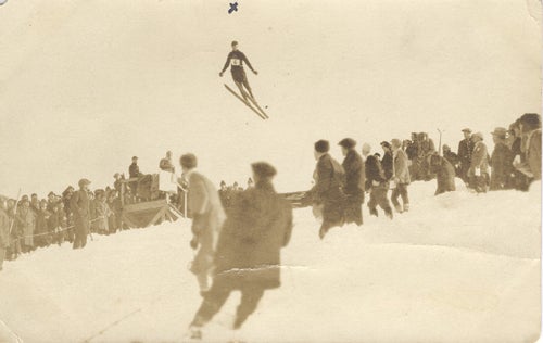 Item #17054 Real Photo Postcard of Ski Jumper.