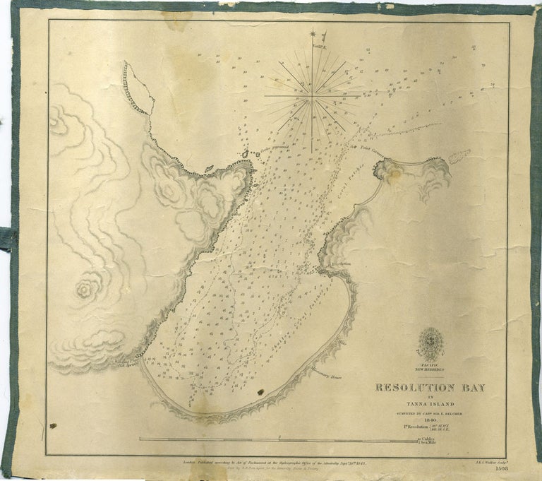 Item #17137 Resolution Bay in Tanna Island Surveyed by Capt. Sir E. Belcher. Sea Chart. Capt Sir Edward Belcher.