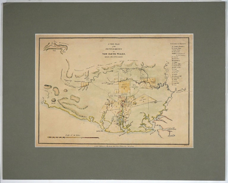 Item #17138 A New Plan of the Settlements in New South Wales, taken by order of Government. sc. Booth Rowe, John, obert.