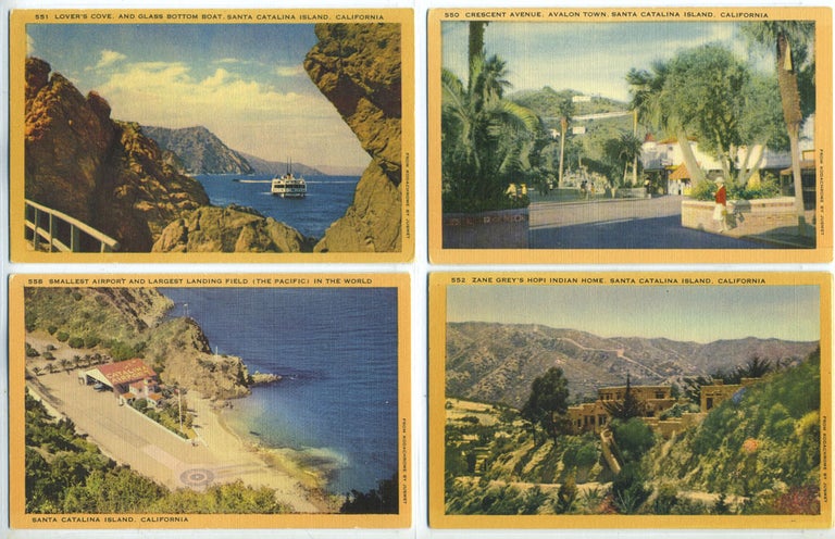 Item #17182 Five Linen Postcards with Scenes from Santa Catalina Island, California.