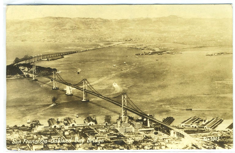 Item #17195 Photo Postcard of San Francisco-Oakland Bay Bridge, California.