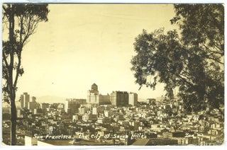 Item #17196 Real-Photo Postcard of Bird's Eye View of San Francisco, "The City of Seven Hills,"...
