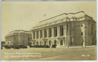 Item #17197 Real-Photo Postcard of Veteran's Building and Opera House War Memorial, San...