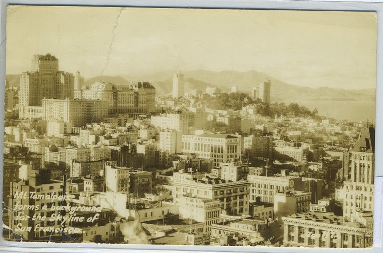 Item #17199 Real-Photo Postcard of San Francisco, California with Mount Tamalpais in Background.