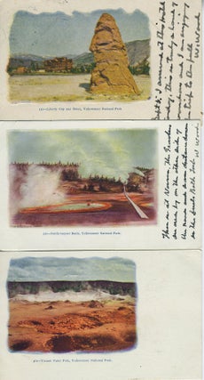 Item #17254 Eight Embossed Postcards With Scenes from Yellowstone National Park, Wyoming