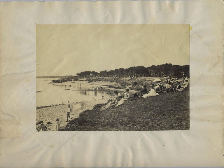 Item #17325 Brighton Beach photograph [with] 4 carte de visite views on verso. Charles Nettleton.