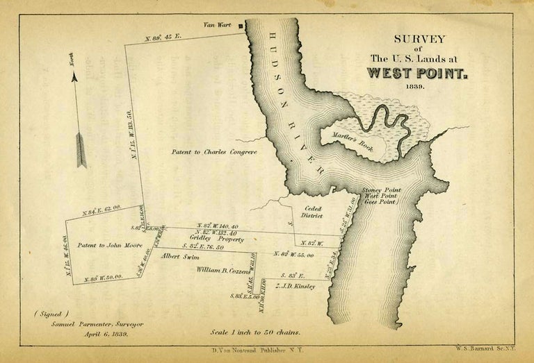 Item #17355 Survey of U. S. Lands at West Point. 1839. West Point, W. S. Barnard.