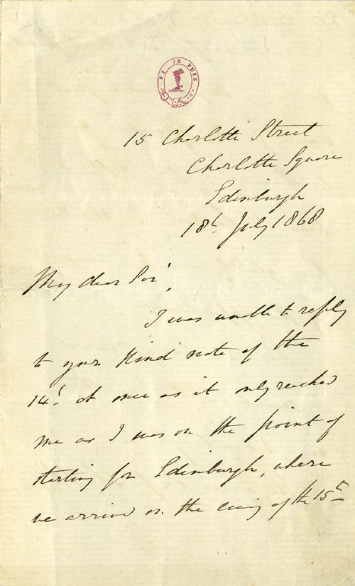 Item #17412 Edward John Eyre, signed letter. Edward John Eyre.