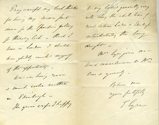 Edward John Eyre, signed letter.