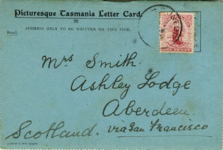 Item #17437 Picturesque Tasmania Letter Card, with five printed Tasmanian views. Tasmania