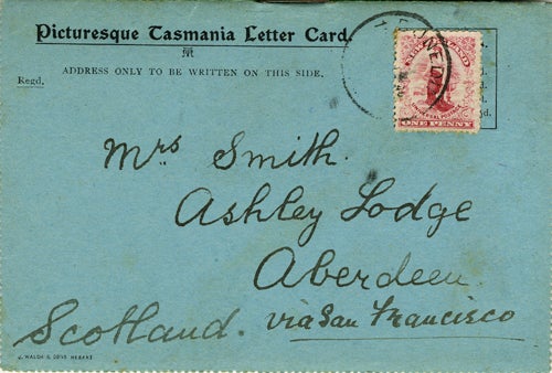 Item #17437 Picturesque Tasmania Letter Card, with five printed Tasmanian views. Tasmania.
