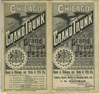 Item #17485 1882 Chicago and Grand Trunk And Grand Trunk Railway Line Time Table & Advertising...