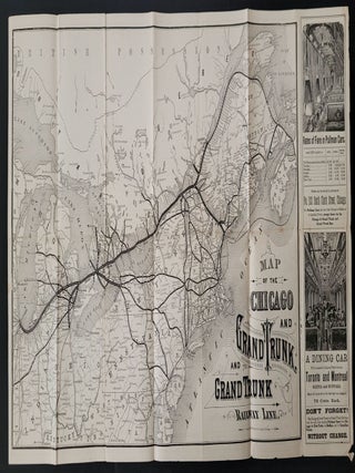 1882 Chicago and Grand Trunk And Grand Trunk Railway Line Time Table & Advertising Brochure.