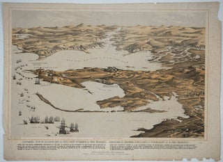 Item #17534 Crimean War map: Panoramic View of Kinburn Spit & Fort, Point Otchakiff, & Fort...